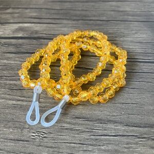 NWOT Women's Eyeglass Chain 26" Sunny Yellow Faceted Beads  Fashion Accessory